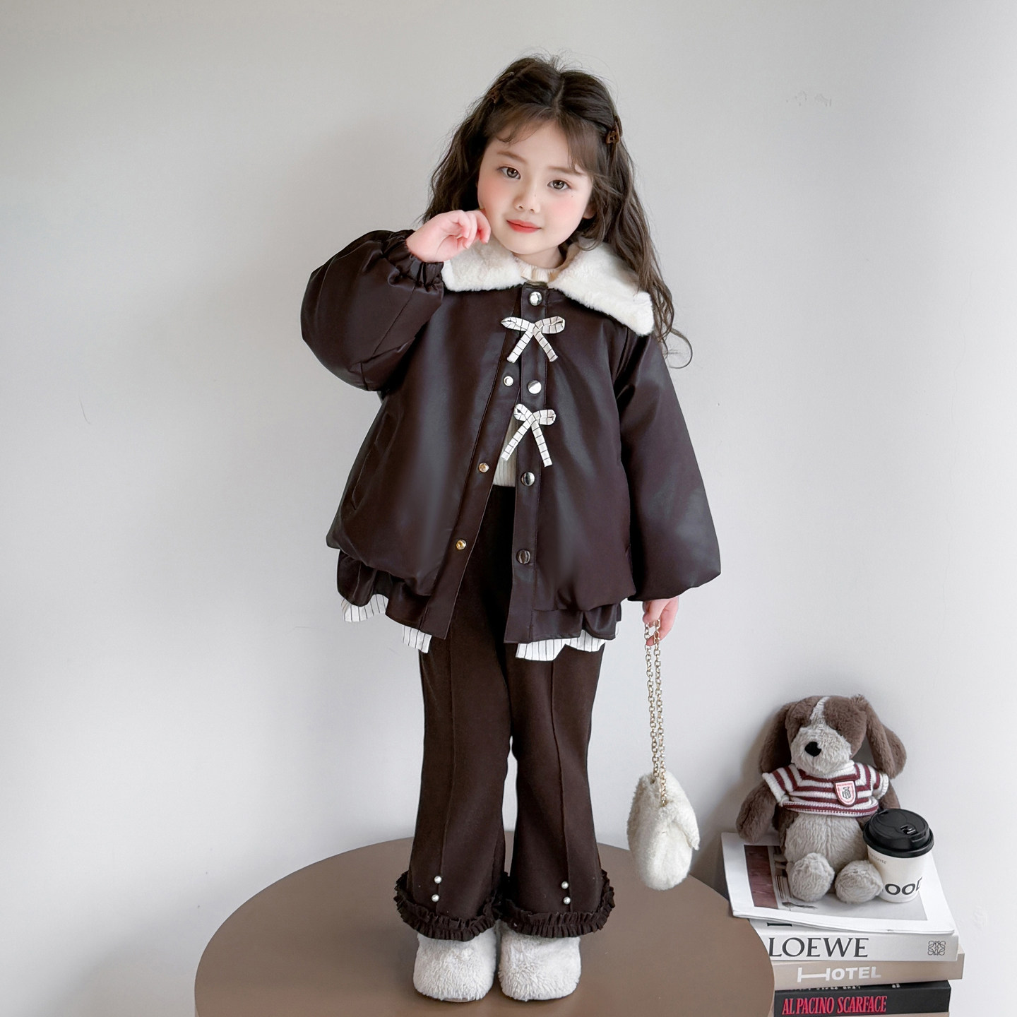 女童加绒套装冬季2025新款炸街儿童加厚皮衣外套冬装韩版宝宝衣服,童装/婴儿装/亲子装,套装,淘宝优惠券,粉丝福利购,淘宝优惠卷