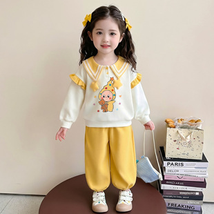 女童春秋运动套装2026新款洋气时髦儿童女宝宝春季春装星星人卫衣