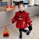 蝴蝶拜年服红色毛呢大衣 儿童加厚宝宝冬季 女童外套秋冬款 2026新款