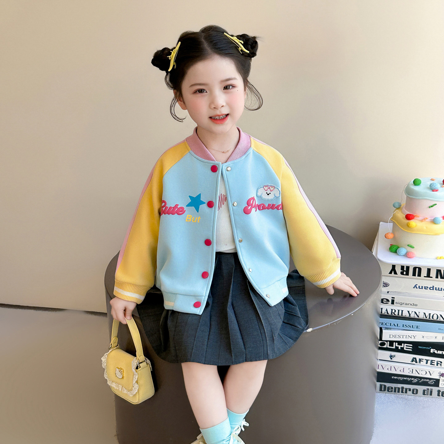 女童春秋款外套2026新款儿童女宝宝春季小女孩糖果棒球服春装上衣