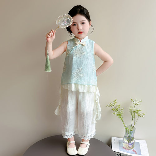 女童夏季新中式唐装两件套