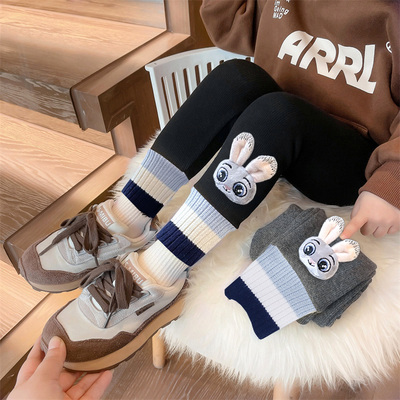 女童加绒打底裤秋冬款2025新款