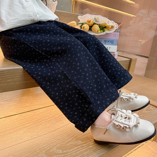 女童休闲裤春秋款2026新款儿童春季女宝宝森系春装直筒裤阔腿裤子
