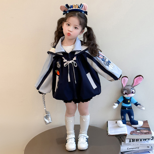 兔子女童外套春秋2026新款儿童春装洋气冲锋衣春季女宝宝休闲上衣