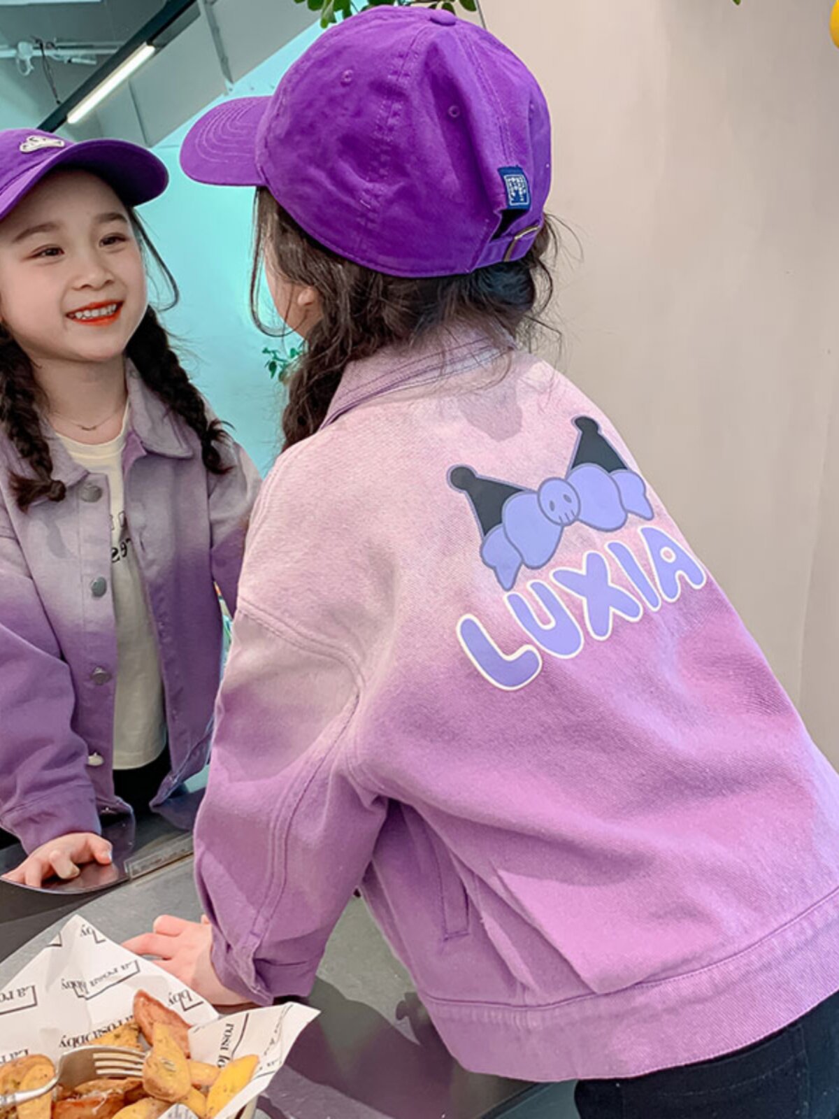 소녀 봄과 가을 어린 소녀 그라디언트 데님 재킷 어린이 가을 초가을 2024 새로운 가을 옷  초가을