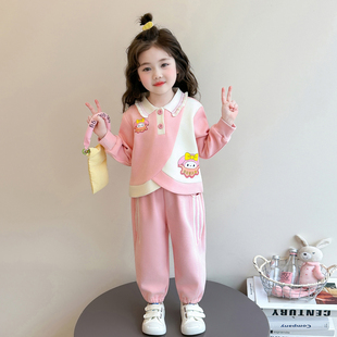 女童春秋款运动套装2026新款洋气时髦儿童女宝宝春季春装早春卫衣