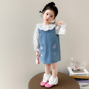 女童春秋款裙子春装2026新款儿童洋气春季连衣裙套装女宝宝牛仔裙
