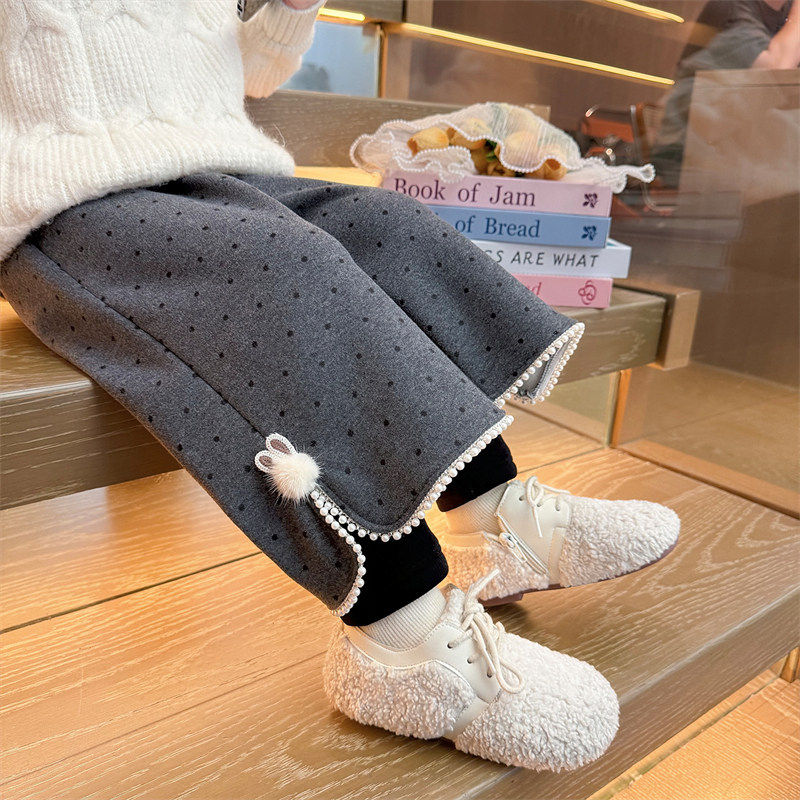 女童裤子加绒2025新款儿童一体绒直筒裤假两件宝宝加厚波点秋冬季,童装/婴儿装/亲子装,裤子,淘宝优惠券,粉丝福利购,淘宝优惠卷