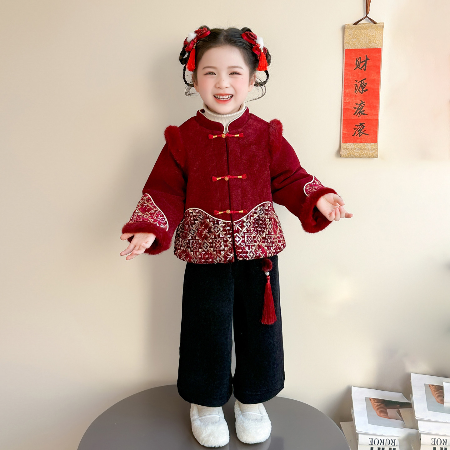 女童汉服拜年服冬装2025新款儿童唐装红色女宝宝冬季过年衣服盘扣,童装/婴儿装/亲子装,唐装,淘宝优惠券,粉丝福利购,淘宝优惠卷