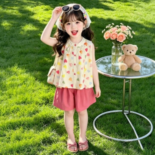 女童夏季套装2026新款洋气时髦儿童女宝宝夏装超好看夏天短裤薄款