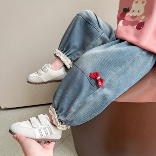 儿童春季 2026新款 女宝宝洋气春装 直筒裤 子 女童牛仔裤 阔腿裤 春秋款