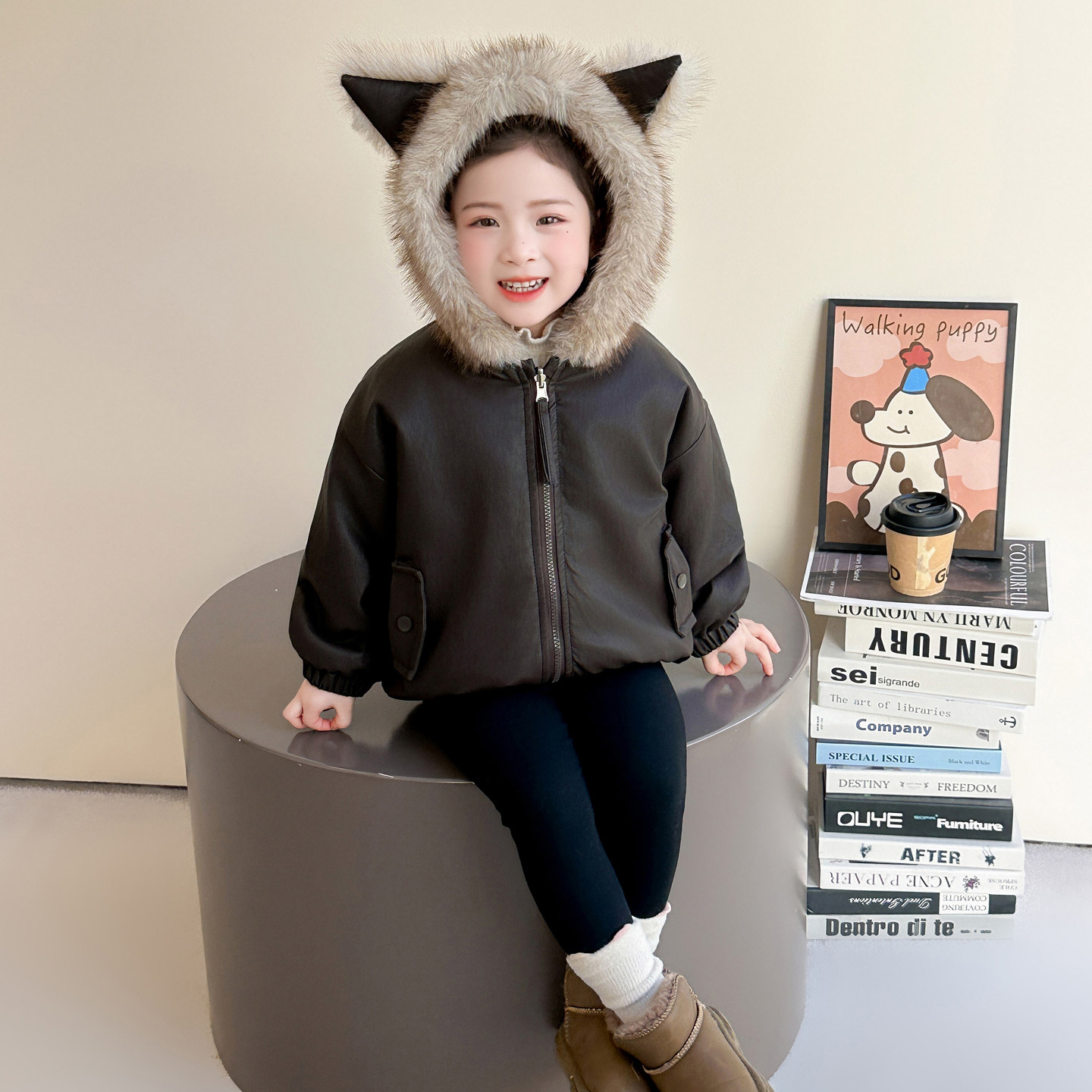 女童加绒加厚皮衣2025新款儿童秋冬季女宝宝洋气初冬装外套小女孩,童装/婴儿装/亲子装,普通外套,淘宝优惠券,粉丝福利购,淘宝优惠卷