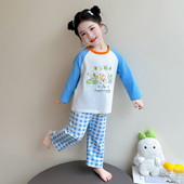 女童卡通睡衣套装 家居服洋气可爱两件套 长裤 春季 纯棉长袖