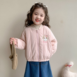 女童早春外套轻薄棉衣秋冬季2026新款洋气女宝宝初冬儿童冬装夹棉