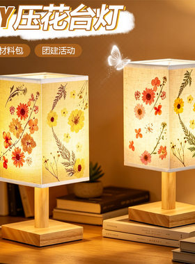 手工DYI材料包艺术压花台灯