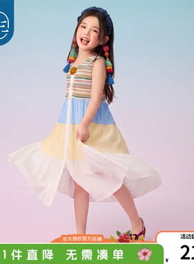 年衣童装儿童无袖连衣裙女童夏季
