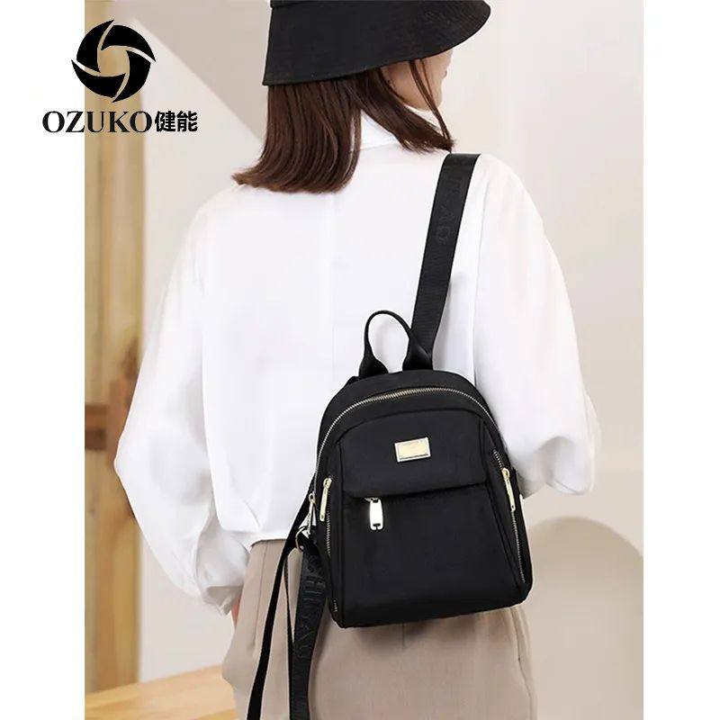 健能双肩包女士2025新款时尚小众潮轻便防水尼龙布休闲迷你小背包