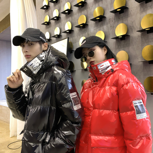 2020电商B247冬季新款国潮亮面羽绒服短款加厚抗寒情侣款915-P240图片