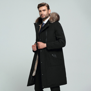 2021电商B247冬季新款商务休闲羽绒服大毛领派克服男士1912-P1950