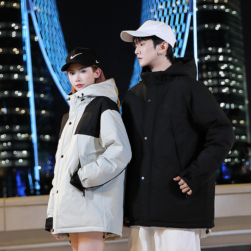 冬季防风保暖连帽棉服白鸭绒外套羽绒服男女同款B247-2582-p130,男装羽绒服,电商B247