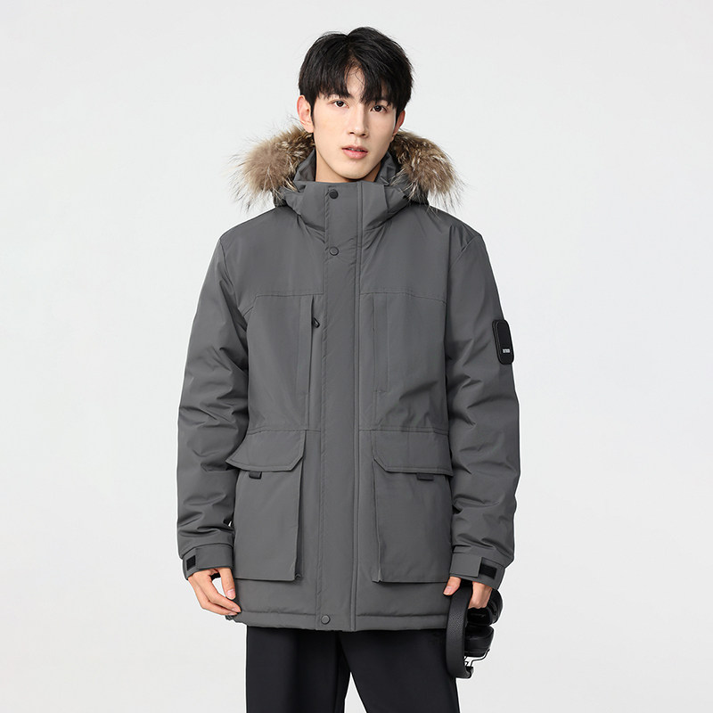 冬季保暖标白鸭绒大毛领连帽外套羽绒服情侣款B247-5355-p385图片