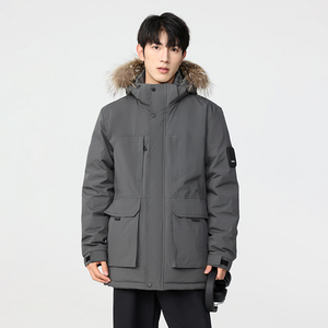 冬季保暖标白鸭绒大毛领连帽外套羽绒服情侣款B247-5355-p385图片