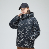 冬季防风保暖标白鸭绒连帽外套满印羽绒服情侣款B247-235-p125，男装羽绒服，电商B247