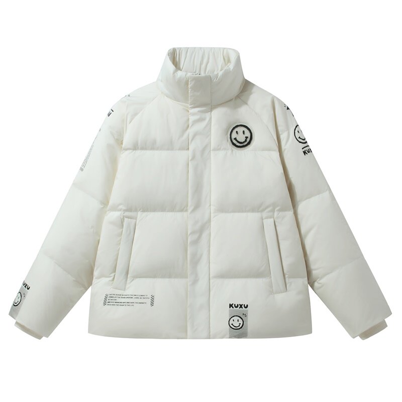 冬季保暖标白鸭绒连帽外套羽绒服情侣款 笑脸款B247-239-p125图片