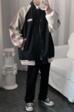 2023年秋季百搭撞色宽松情侣款棒球服运动外套DS-B247-A13-P85，男装夹克，电商B247