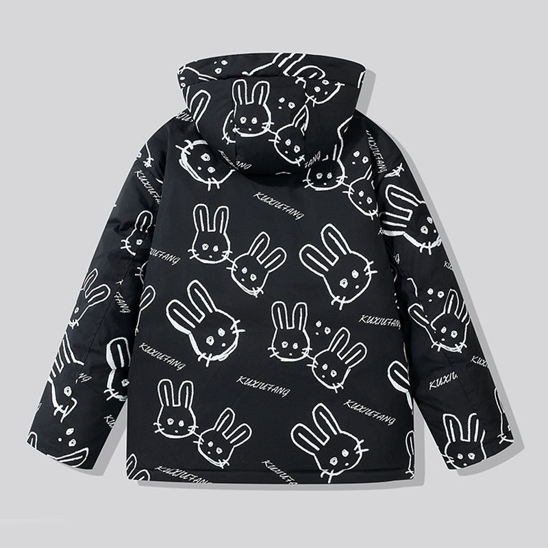 冬季防风保暖标白鸭绒连帽外套满印羽绒服情侣款B247-235-p125,男装羽绒服,电商B247