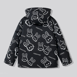 冬季防风保暖标白鸭绒连帽外套满印羽绒服情侣款B247-235-p125图片