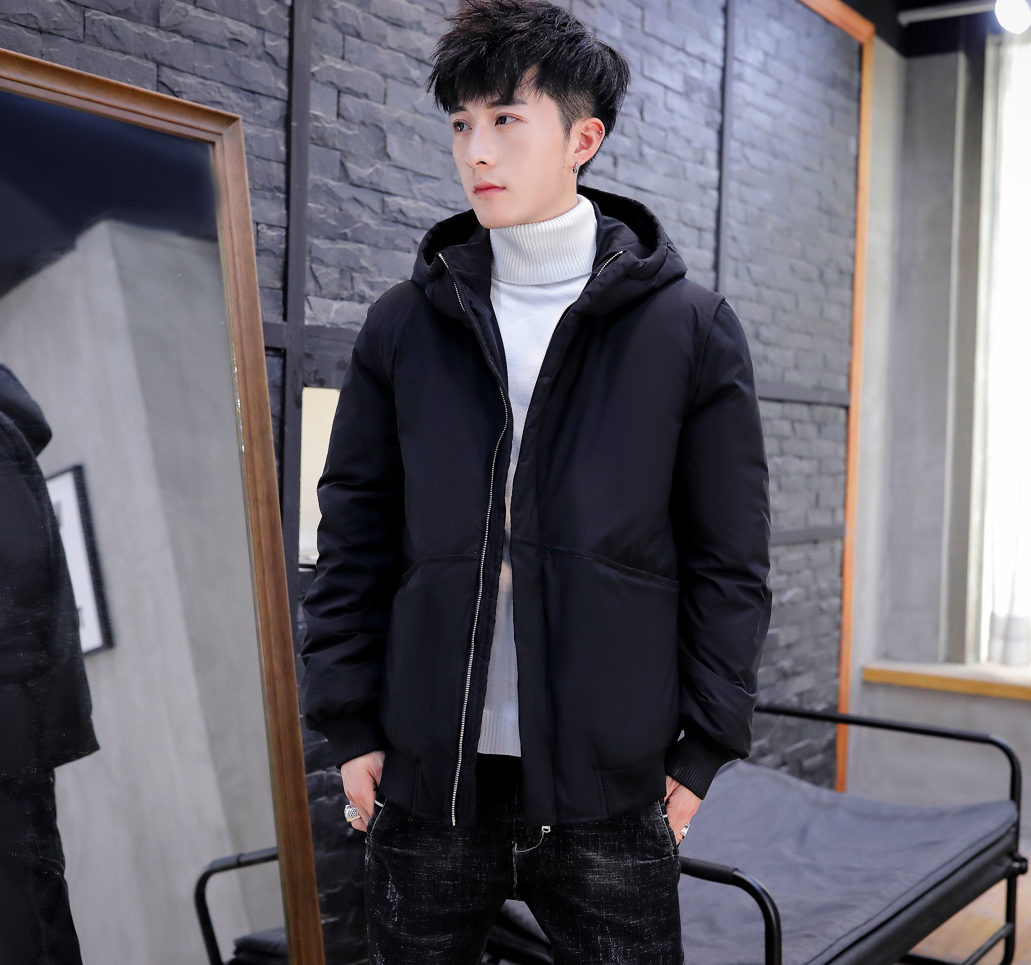 2020电商B247冬季新款羽绒服加厚抗寒韩版白鸭绒外穿收口7804-P90,男装羽绒服,电商B247