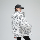 冬季防风保暖标白鸭绒连帽外套满印羽绒服情侣款B247-235-p125，男装羽绒服，电商B247