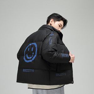 冬季保暖标白鸭绒连帽外套羽绒服情侣款笑脸款B247-239-p125,冬季字母外套搭配图片