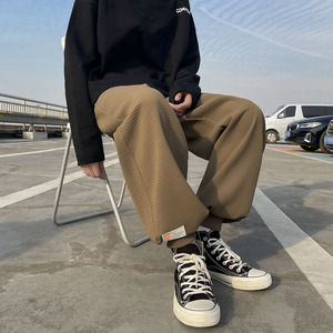22年春季新款纯色INS华夫格束脚运动休闲卫裤男女DS-B247-K60-P60