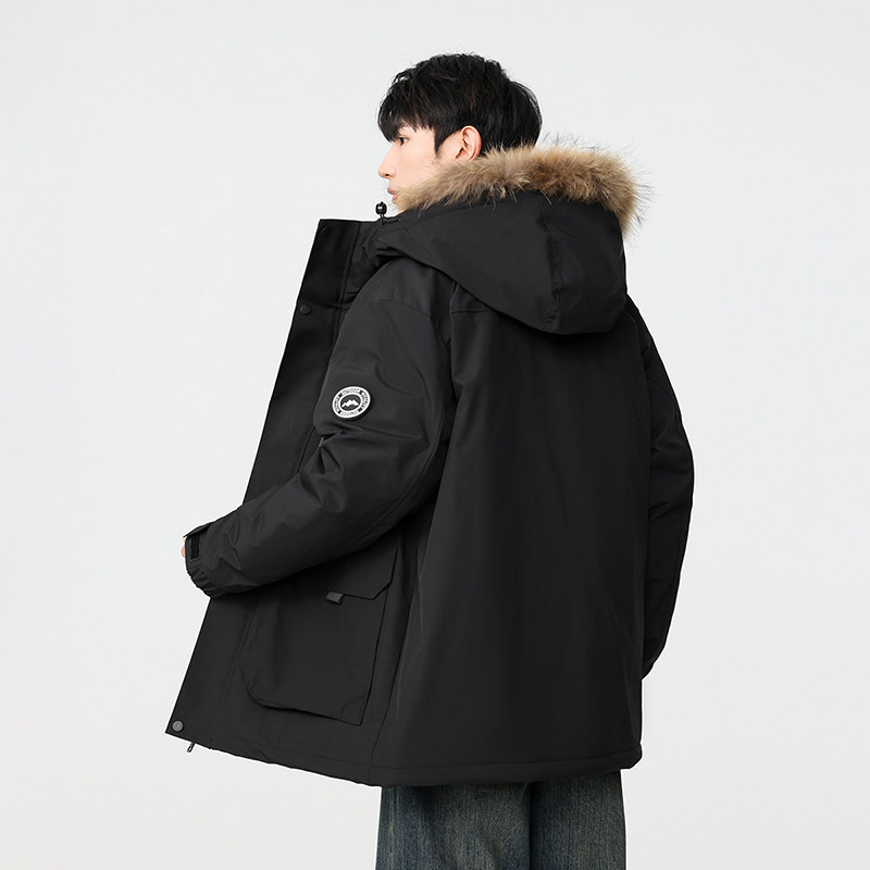 冬季暖标防风防寒白鸭绒连帽外套羽绒服情侣款B247-5299-p375,男装羽绒服,电商B247