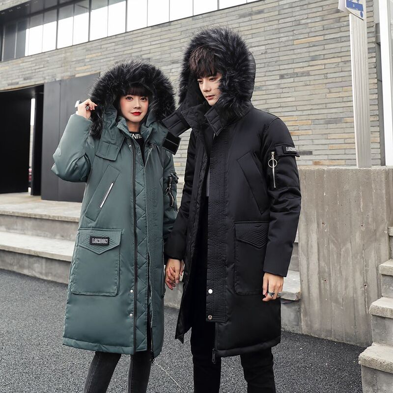 2021电商B247冬季中长款大毛领抗寒户外舒适羽绒服情侣款896-P155，男装羽绒服，电商B247