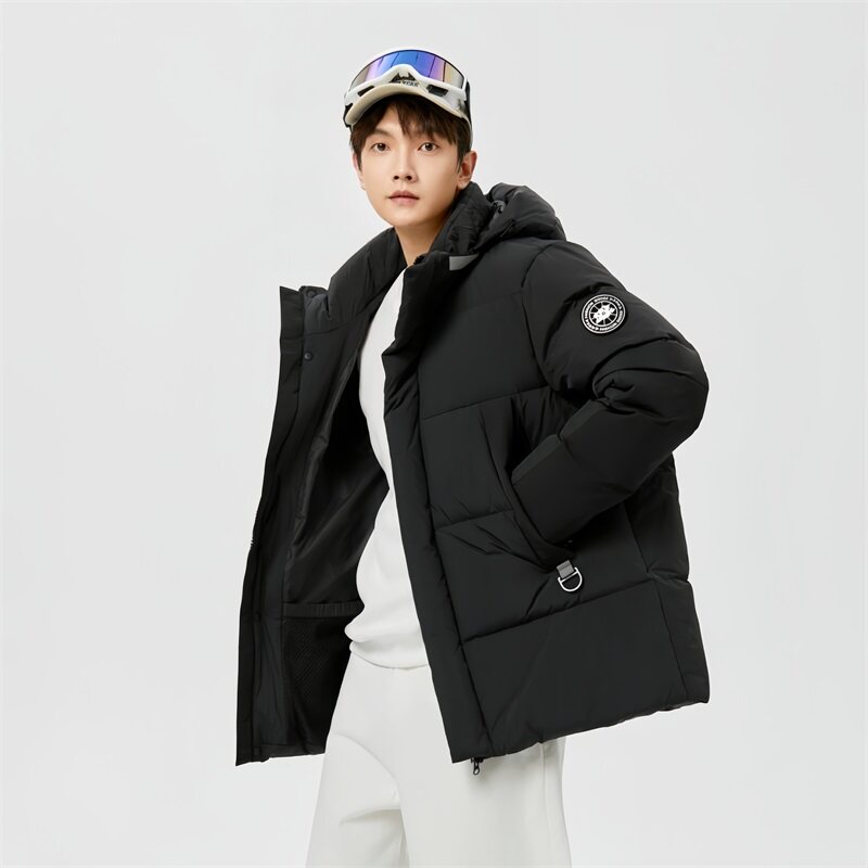 冬季保暖标90白鸭绒连帽羽绒服情侣款潮带B247-2688-p175,男装羽绒服,电商B247