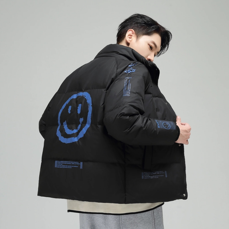 冬季保暖标白鸭绒连帽外套羽绒服情侣款笑脸款B247-239-p125,男装羽绒服,电商B247
