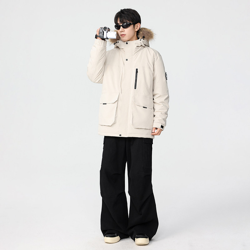 冬季暖标防风防寒白鸭绒连帽外套羽绒服情侣款B247-5299-p375,男装羽绒服,电商B247