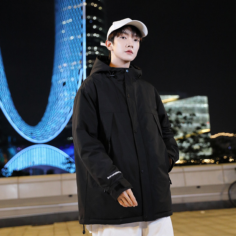 冬季防风保暖连帽标白鸭绒外套羽绒服男女同款B247-2582-p130,男装羽绒服,电商B247