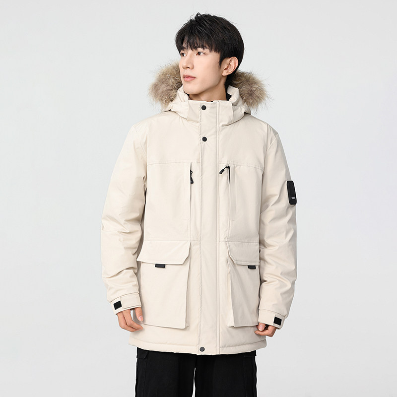 冬季保暖标白鸭绒大毛领连帽外套羽绒服情侣款B247-5355-p385,男装羽绒服,电商B247