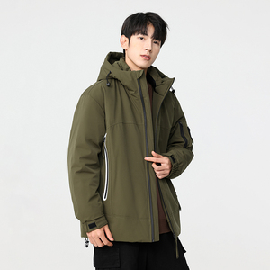 冬季暖标防风防寒白鸭绒连帽外套羽绒服情侣款B247-5333-p305图片