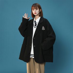 22年秋冬新款学院风休闲宽松外套高级感小西服女DS-B247-F309-P95图片