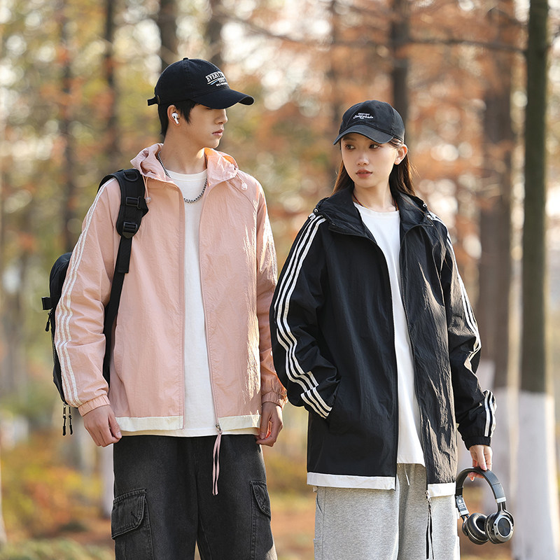 25年春夏新款UPF50+三条杠防晒衣外套情侣款DS-B247-7706-P45,男装防晒衣,电商B247