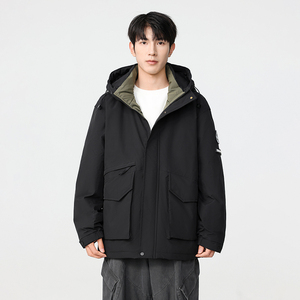冬季暖标防风防寒白鸭绒连帽外套羽绒服情侣款B247-5277-p320图片