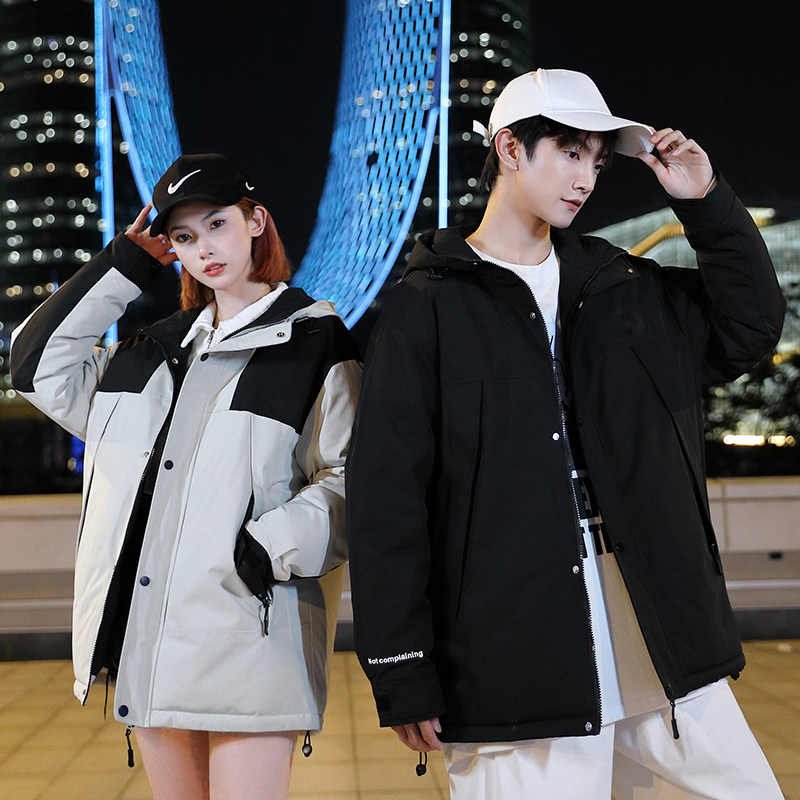 冬季防风保暖连帽标白鸭绒外套羽绒服男女同款B247-2582-p130,男装羽绒服,电商B247