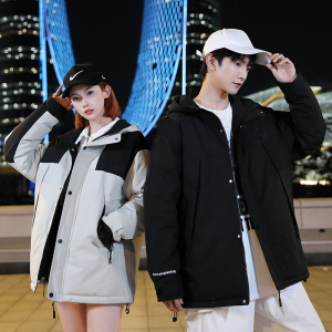 冬季防风保暖连帽标白鸭绒外套羽绒服男女同款B247-2582-p130图片