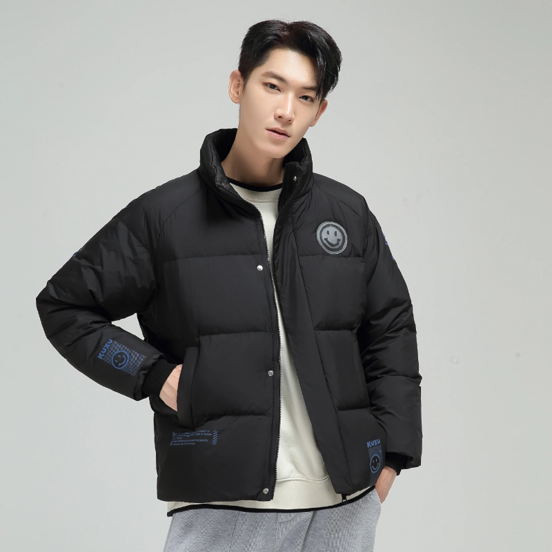 冬季保暖标白鸭绒连帽外套羽绒服情侣款笑脸款B247-239-p125,男装羽绒服,电商B247
