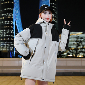 冬季防风保暖连帽棉服白鸭绒外套羽绒服男女同款B247-2582-p130图片